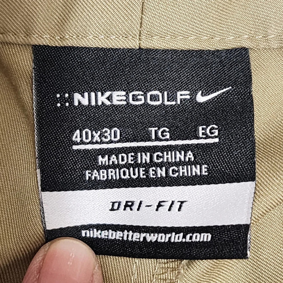 Nike Dri-Fit Golf Pants Men's 40x30 Tan Khaki Straight Leg 40 X 30 - Picture 9 of 11